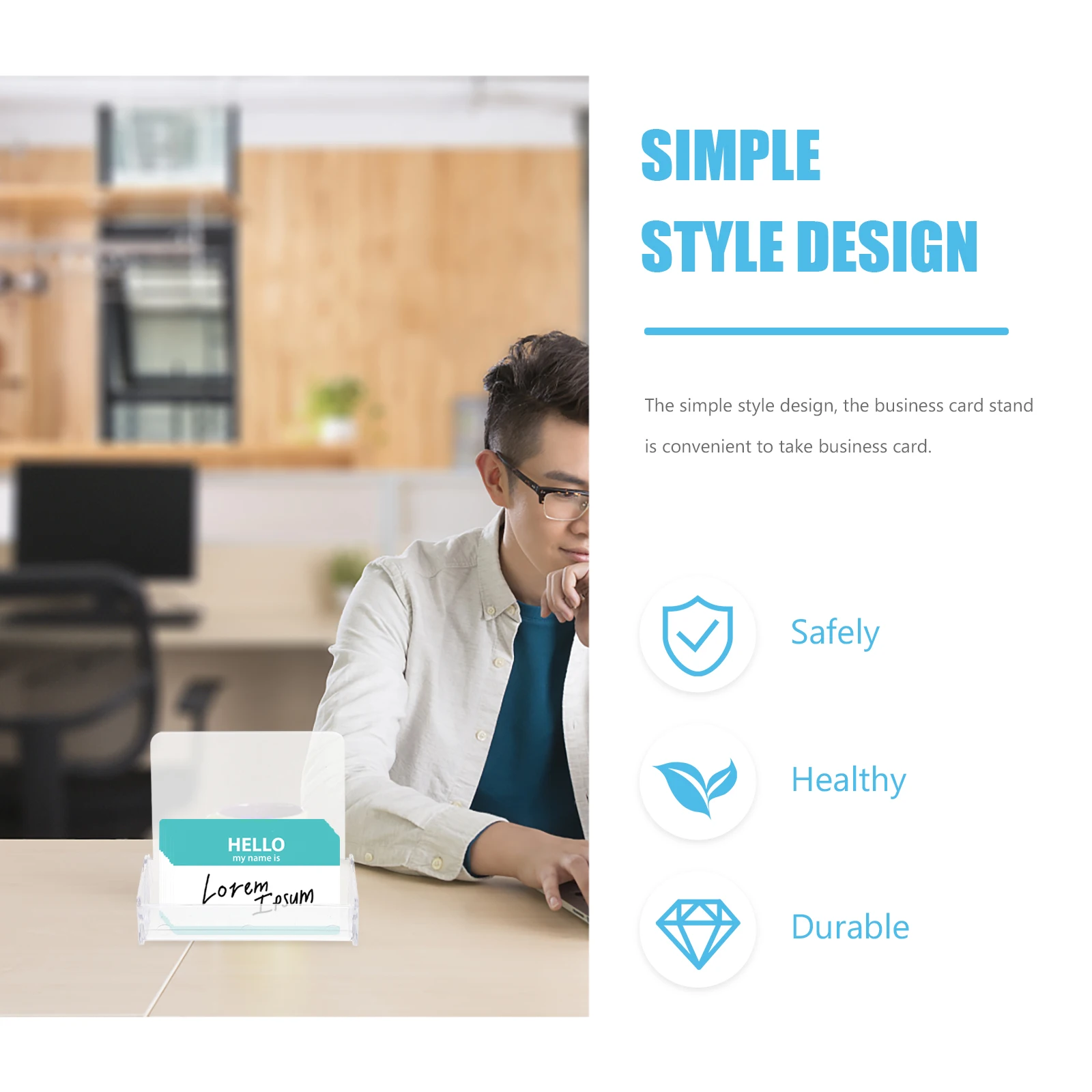 

2Pcs Business Card Holder Plastic Desk ganizer Clear St Cards Display Office Supply Name Container Storage Solution