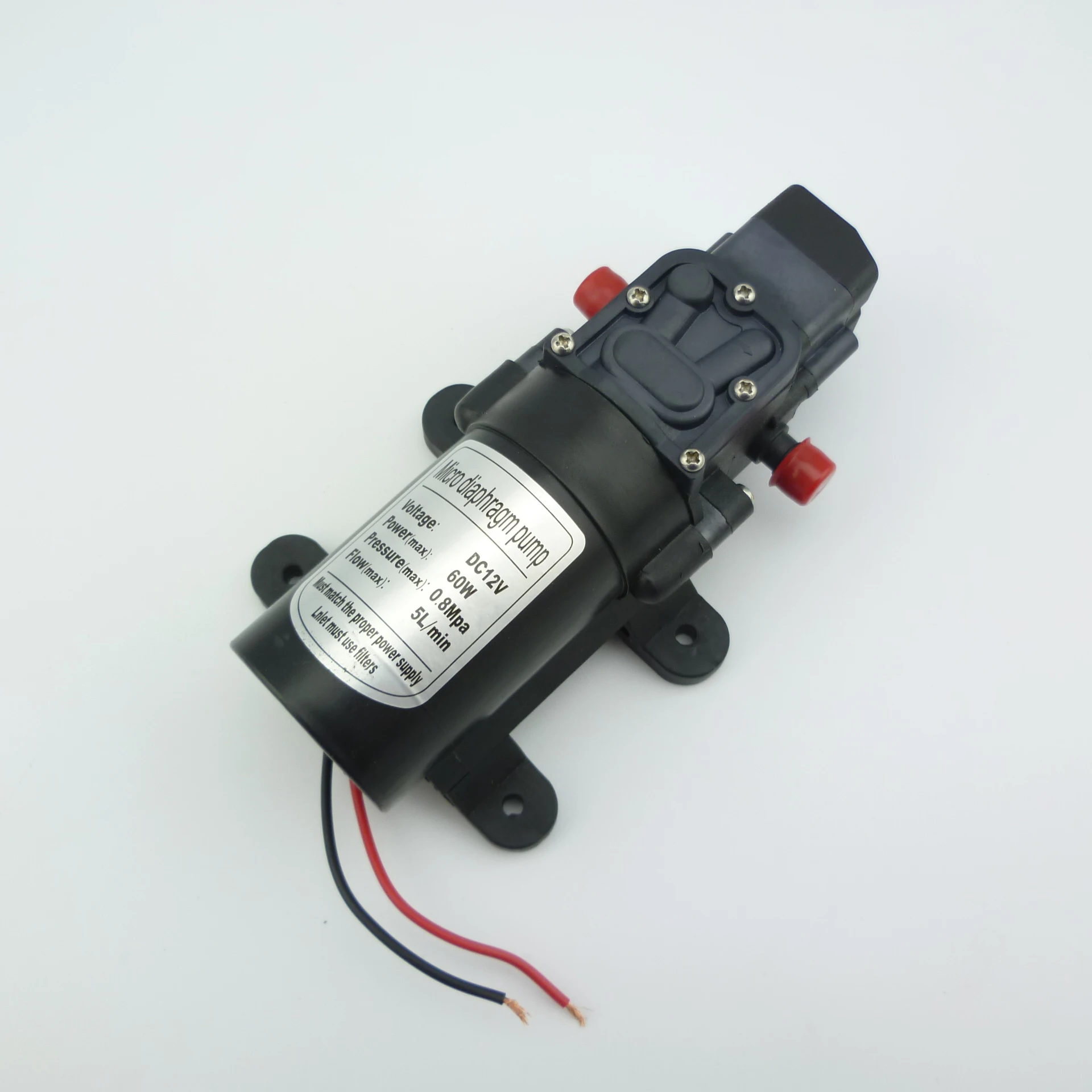 DC 12v 24v 60W 5L/min mini elektryczna pompa wodna wysokociśnieniowa samozasysająca pompa membranowa w sprayu — zdjęcie 7