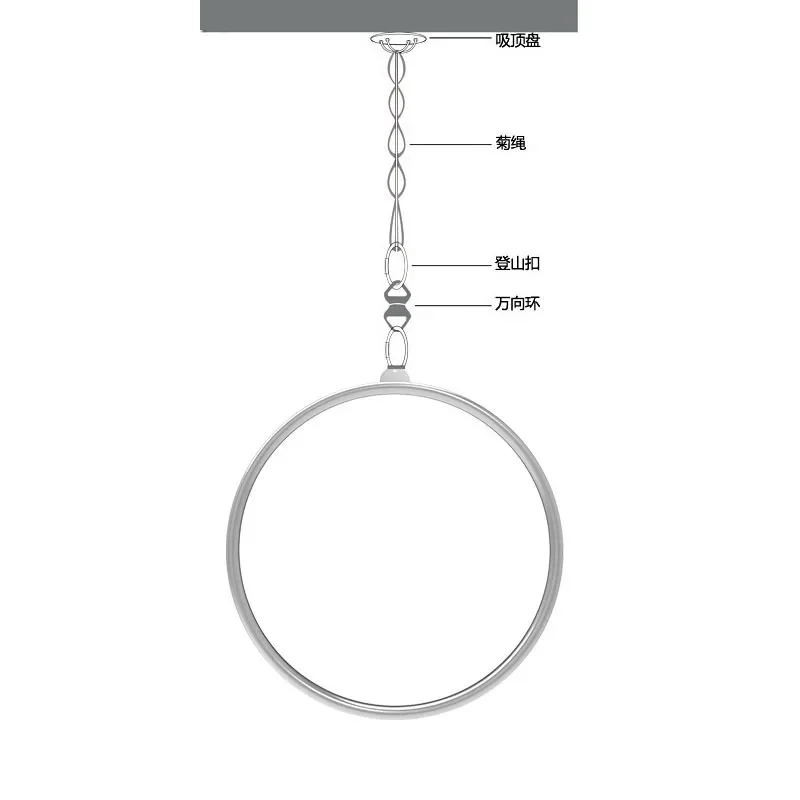 Aerial Yoga Rotating Ring High-altitude Dance Fitness Gymnastics Stainless Steel Tube Dance Single-ear Ring.