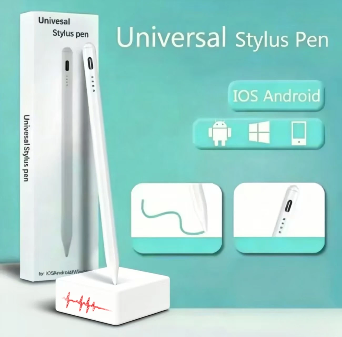 

2026 Universal Touch Pen for iOS/Android Stylus Pen for iPad Apple Huawei Xiaomi Rechargeable Pencil Fine Tip Drawing
