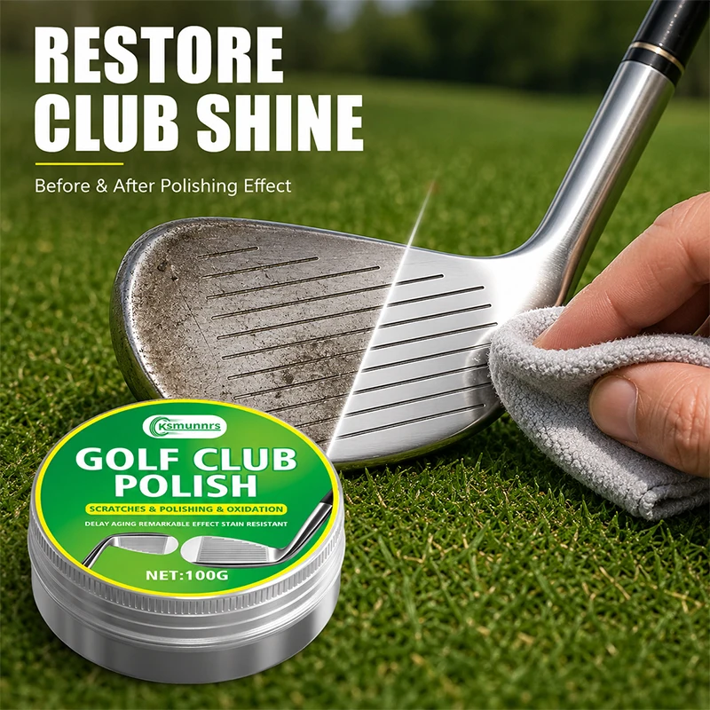 Professional Golf Club Polishing Wax, Metal Shine Restorer for Oxidation Removal, Light Scratch Care and Club Head Maintenance