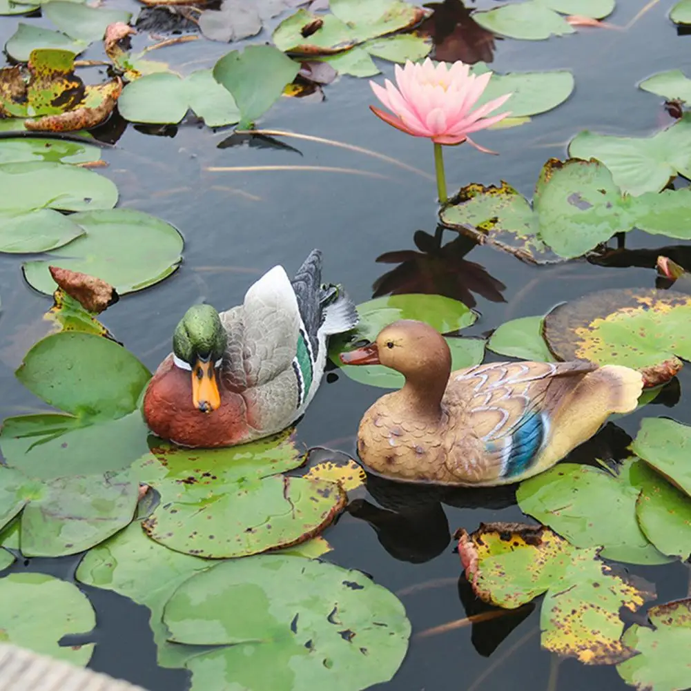 Floating Duck Sculpture Resin Duck Statue Garden Pond Pool Decor Floating Duck Outdoor Water Garden Ducks Sculpture