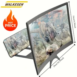 New 3D HD Magnifier 12 Inch Large Screen Amplifier Curved Screen Mobile Phone Screen Magnifier Smartphone Video Amplifier Holder