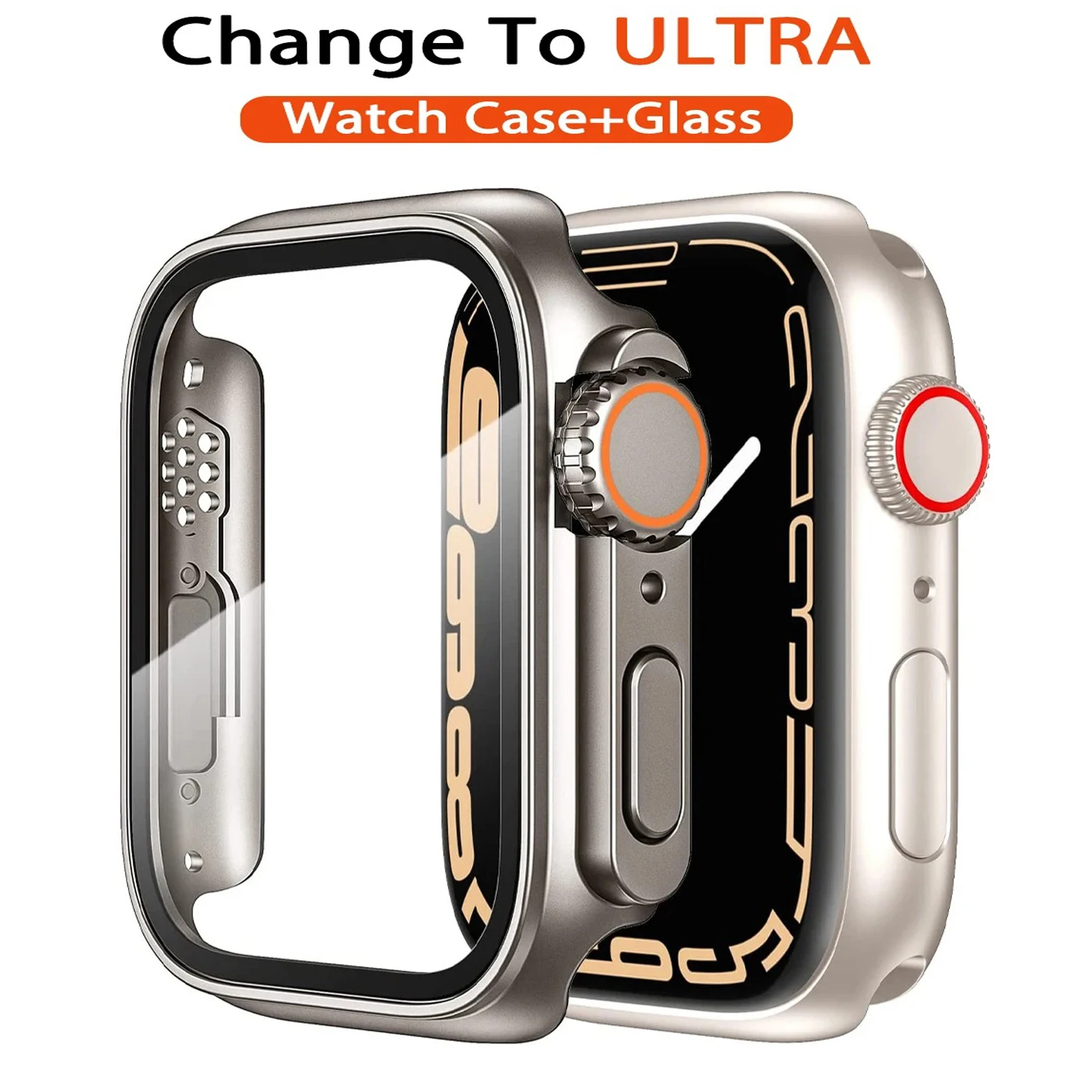 

Glass+Case for Apple Watch 46mm 44mm 45mm 41mm 40mm 38mm 42mm Screen Protector Change Ultra Bumper iWatch Series 10 9 8 7 SE 6 5