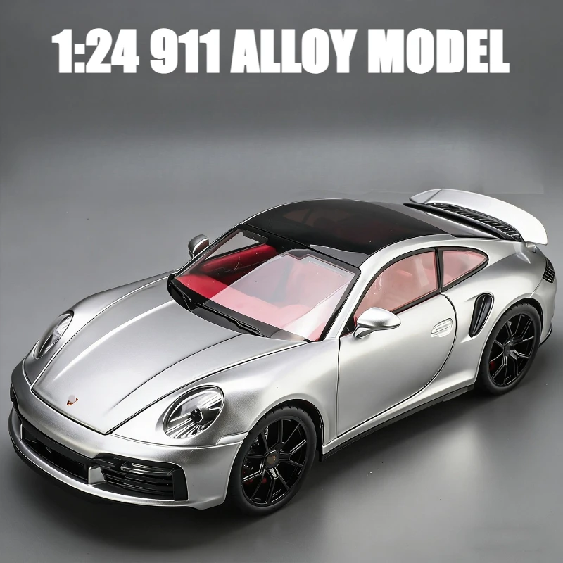 

Масштабная модель спортивного автомобиля 1:24 911 Turbo S из литого металла со звуком и светом, коллекционная, детская игрушка, подарок
