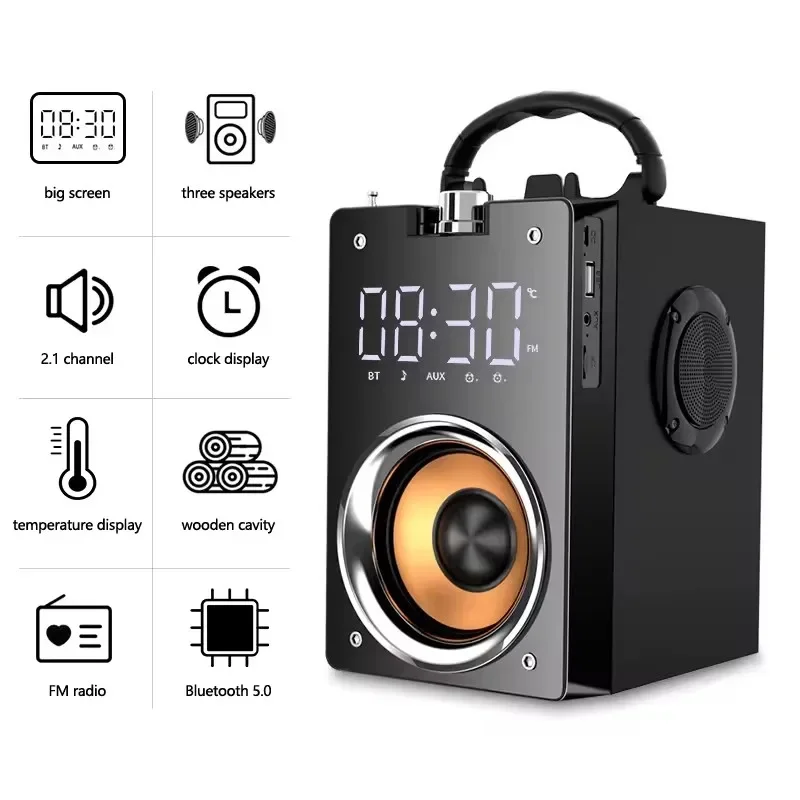 

Portable Bluetooth Speaker High-Power Music Box FM Stereo Surround Wireless Subwoofer Outdoor Soundbox Caixa De Som TF/AUX/USB