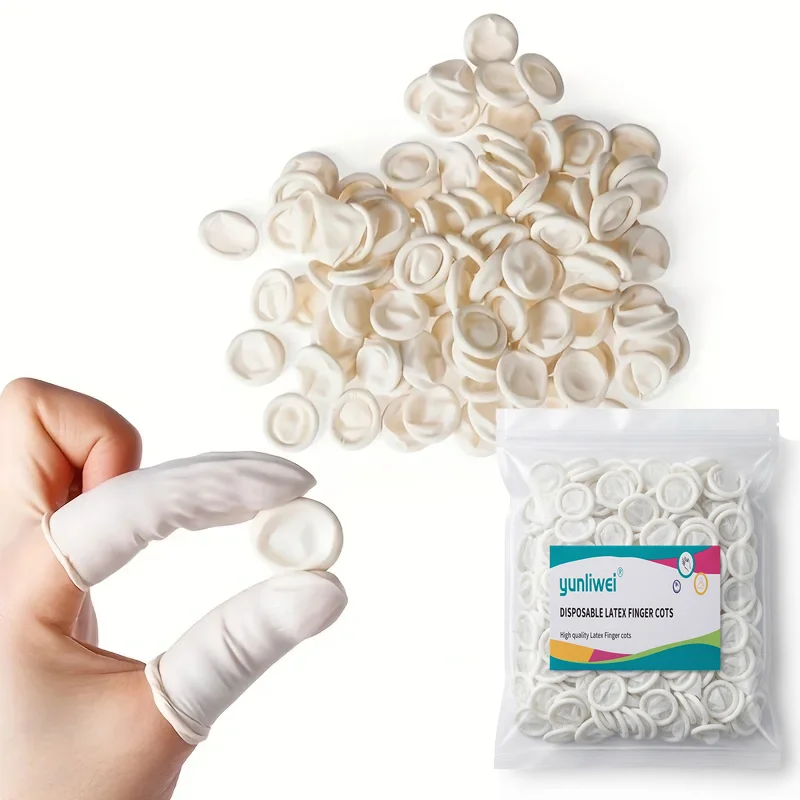 Disposable Latex Finger Cots Powder Free Non-Slip Elastic Covers for Food Handling Electronic Repair Medical Daily Yunliwei