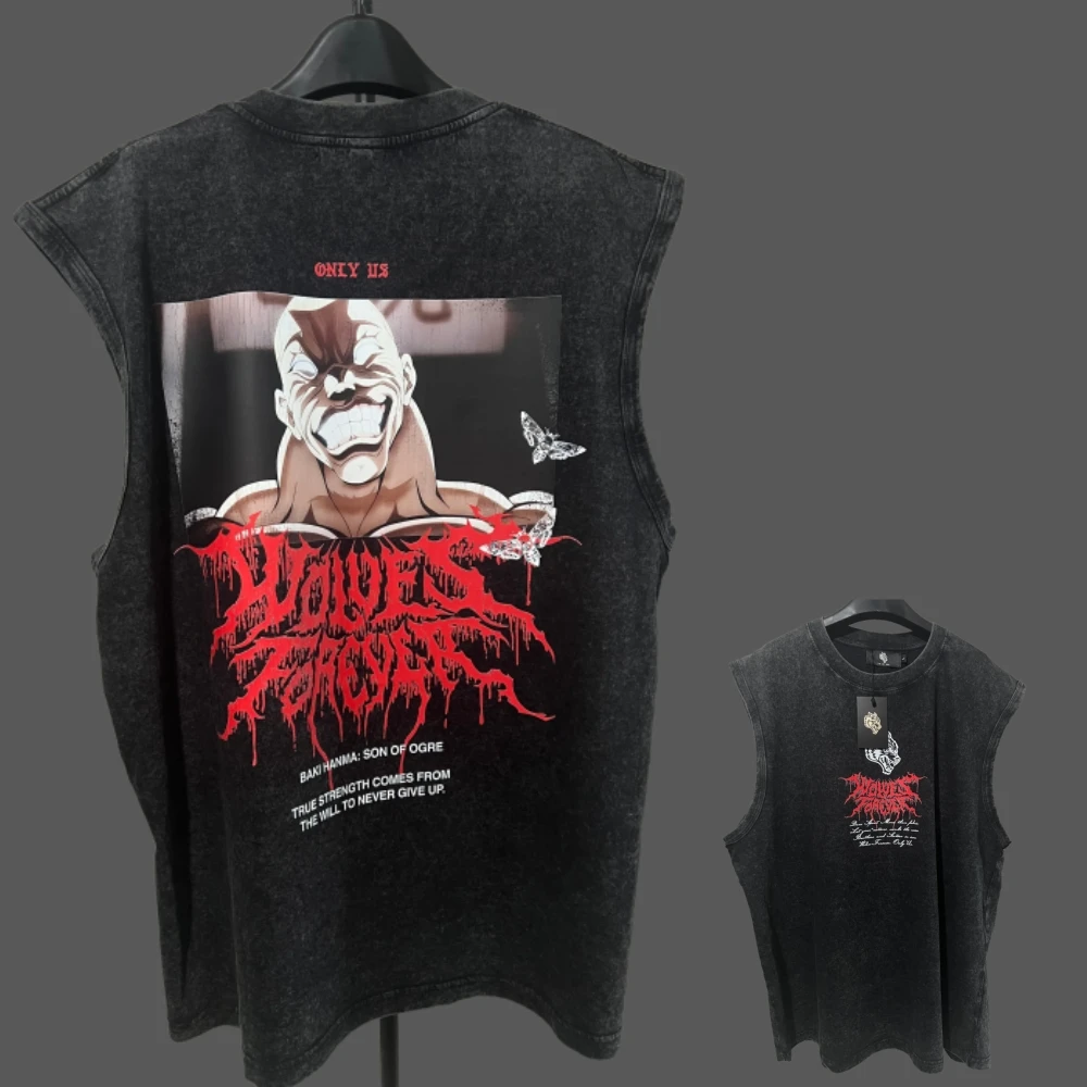 

Men's Brand Vintage Gym Cotton Tank Top Sleeveless Shirt Man Bodybuilding Washed Casual Fitness Workout Running Vest Sportswear