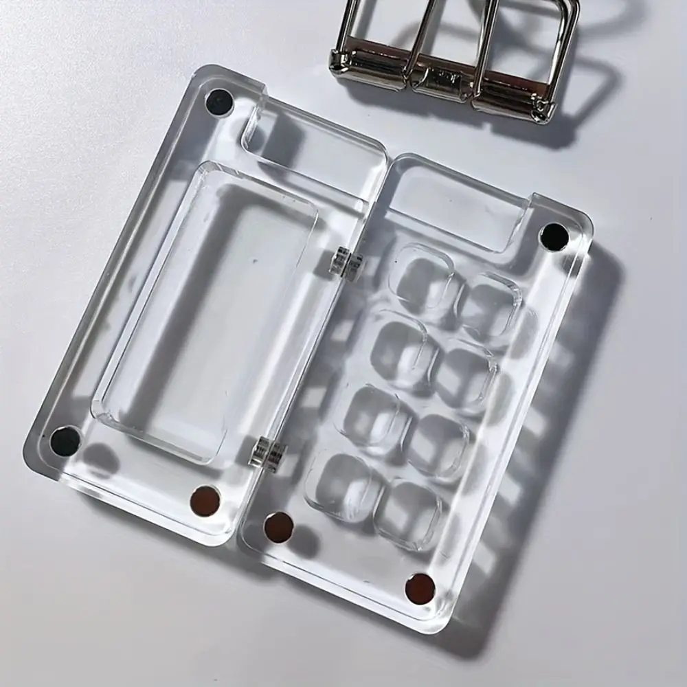 Палитра акриловых акварельных красок, магнитная коробка для пигментов сверкающей краски, водонепроницаемая складная пустая коробка для красок, студенческая коробка