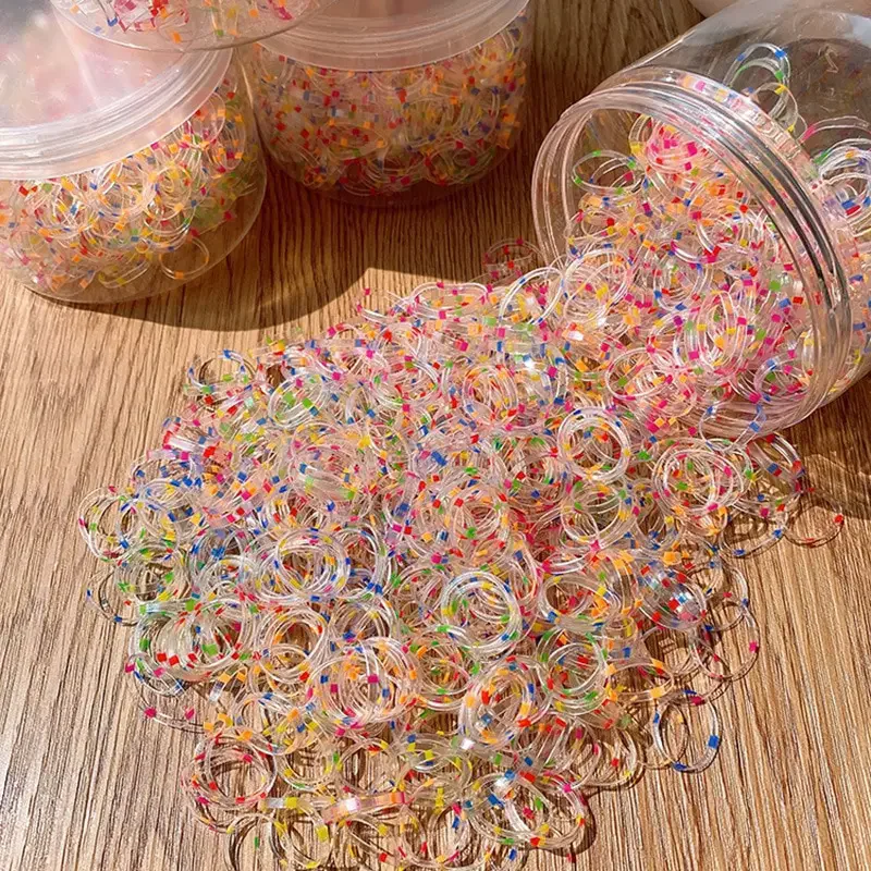 800 élastiques jetables pour filles, ne blesse pas les cheveux, petits chouchous pour enfants, attaches pour cheveux, adorables coiffures colorées pour bébés