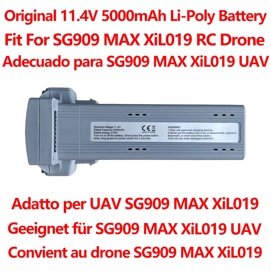 

Оригинальный Beast 5 SG909 MAX XiL019 RC Дрон БПЛА Квадрокоптер 11,4 В 5000 мАч Литий-полиэтиленовый аккумулятор Запасные части Аксессуары