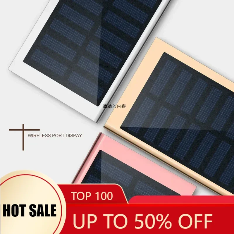 TOP SELLERH Solar Power Bank Внешняя батарея 2 USB LED Powerbank Портативное солнечное зарядное устройство для мобильного телефона для Xiaomi mi iphone XS 8