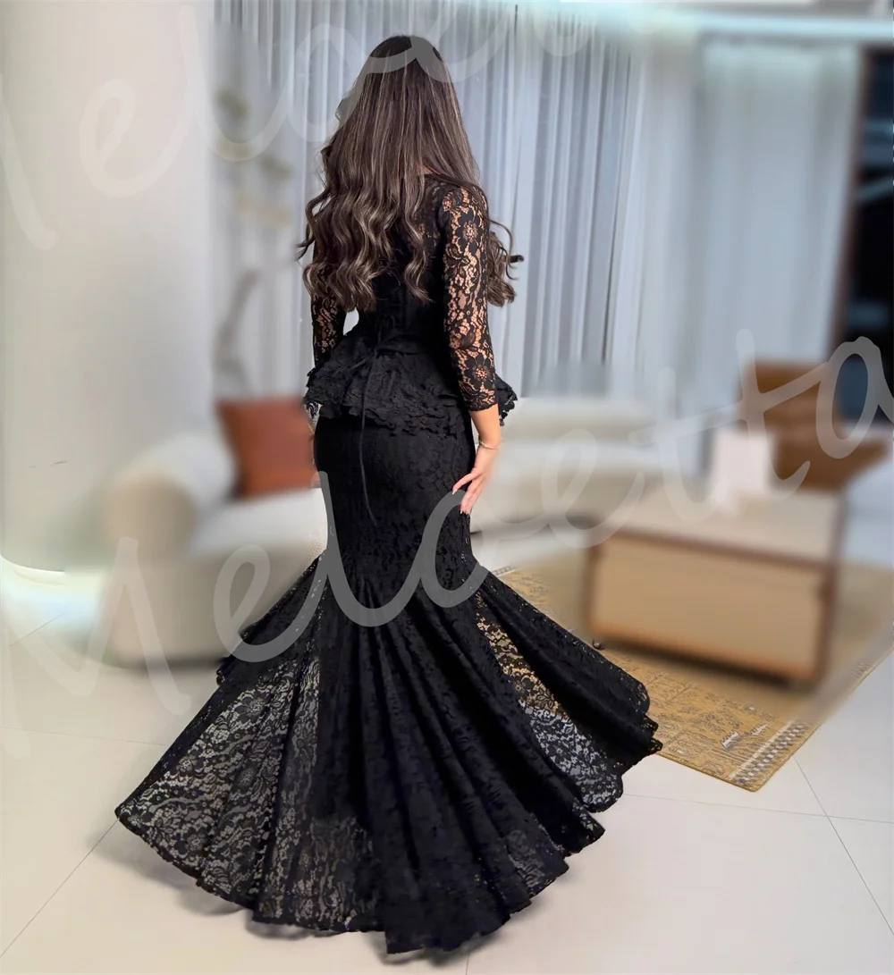 Customized Formal Evening Dress Lace Square Neck Mermaid Long Dresses Bespoke Occasion High Quality Wedding Party Gown image 5