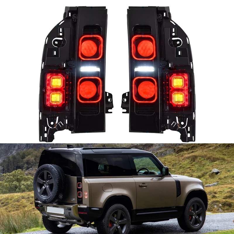 

For Land Rover Defender 110 90 2020 2021 2022 Car Smoked Led Tail Lamp Lights Rear Brake Turn signal Reverse Light Taillight