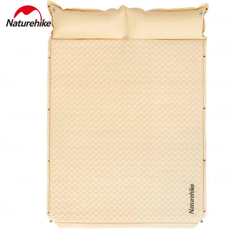 Naturehike 190T Pongee Outdoor Self-inflating Sleeping Mats With Pillow 1~2 People Portable Camping Free Stitching Air Mattress