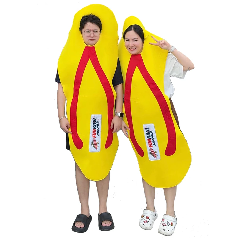 

Unisex Women Funny Thong Sandals Halloween Fancy Dress Up Men Adult Yellow Flip Flop Costume