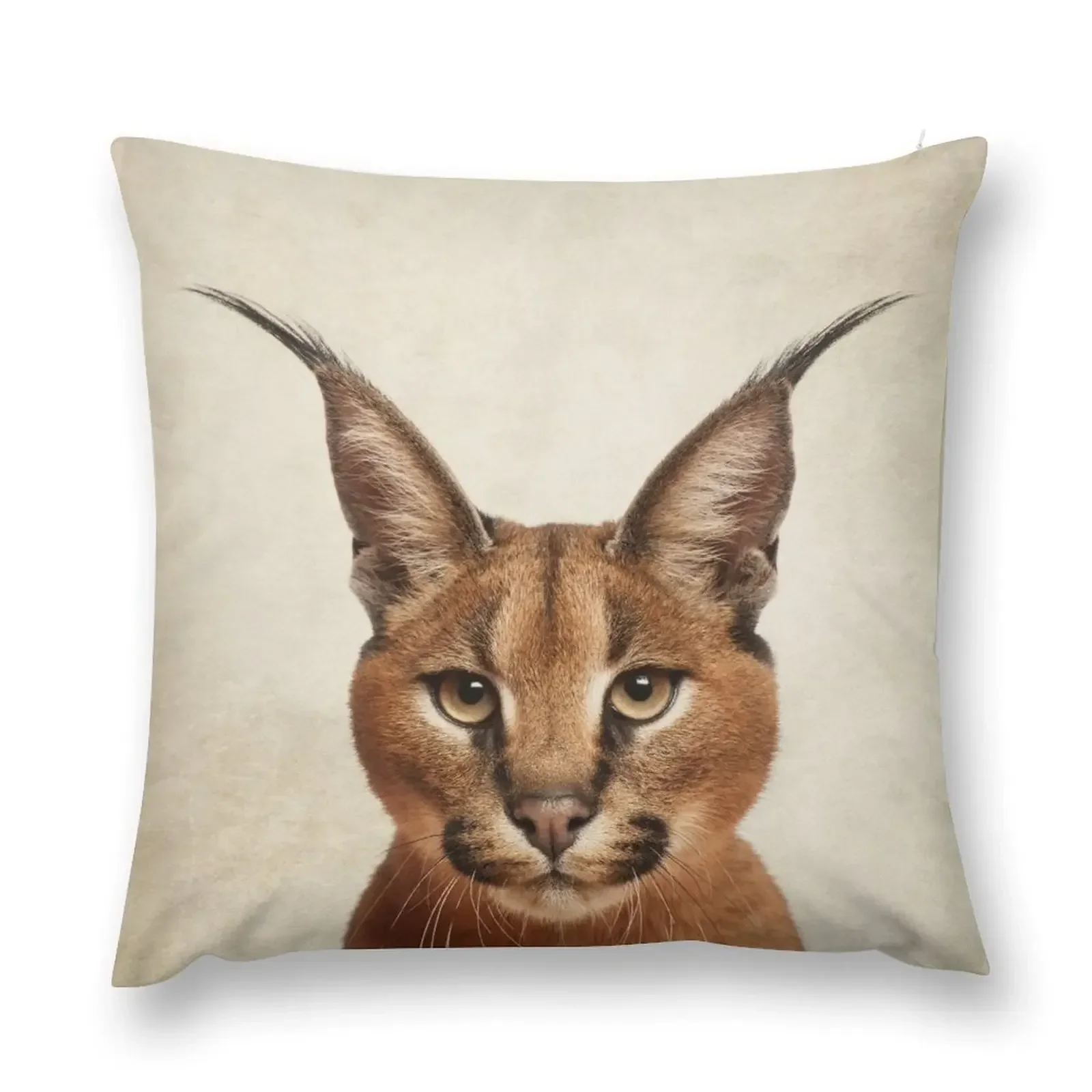 Caracal Cat Art, Savanna Animal Portrait Throw Pillow autumn pillowcase Pillowcases Cushion Covers Sofa pillow