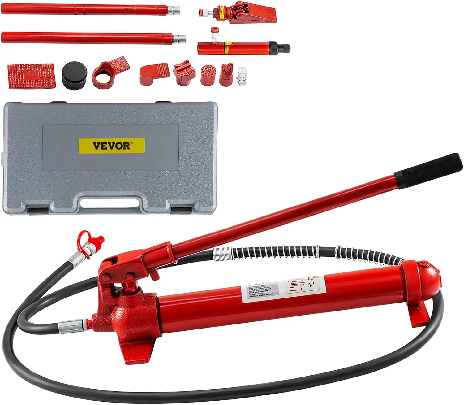 

10 Ton Porta Power Kit 1.4M (55.1 inch) Oil Hose Hydraulic Car Jack Ram Autobody Frame Repair Power Tools for Loadhandler