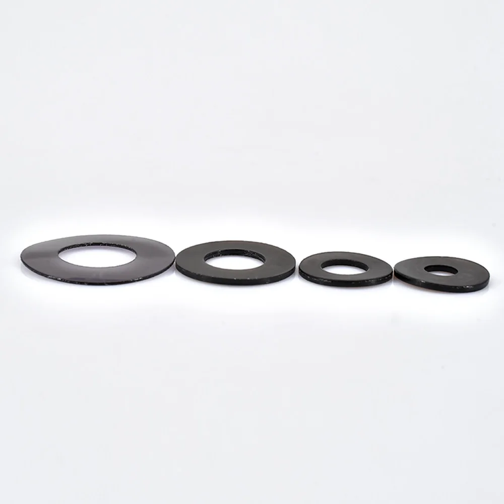 M2~M10 PVC Soft Washer Hollow Ring Pliable Plastic Gasket Insulating Waterproof Sealing Black Ultra Thin Elasticity Flat Washers