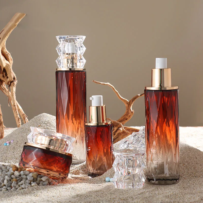 

4 шт./компл. новый пустой стеклянный косметический контейнер 40 мл 100 мл 120 мл лосьон/спрей-бутылка 60 г банка для крема многоразовый набор косметических бутылок