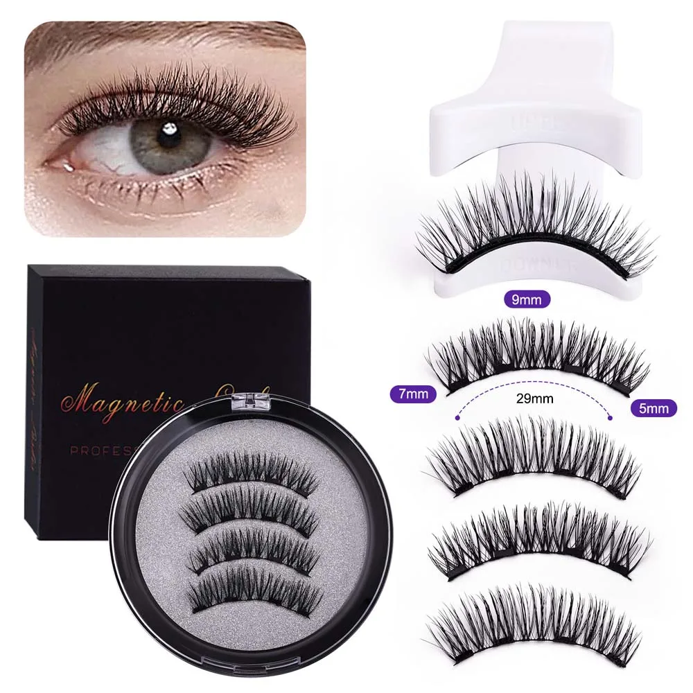 Magnetic Magnetic False Eyelashes Glue Free D Curl Magnetic Eyelashes with Clip 3D Extension Makeup False Eyelash Clusters Girls