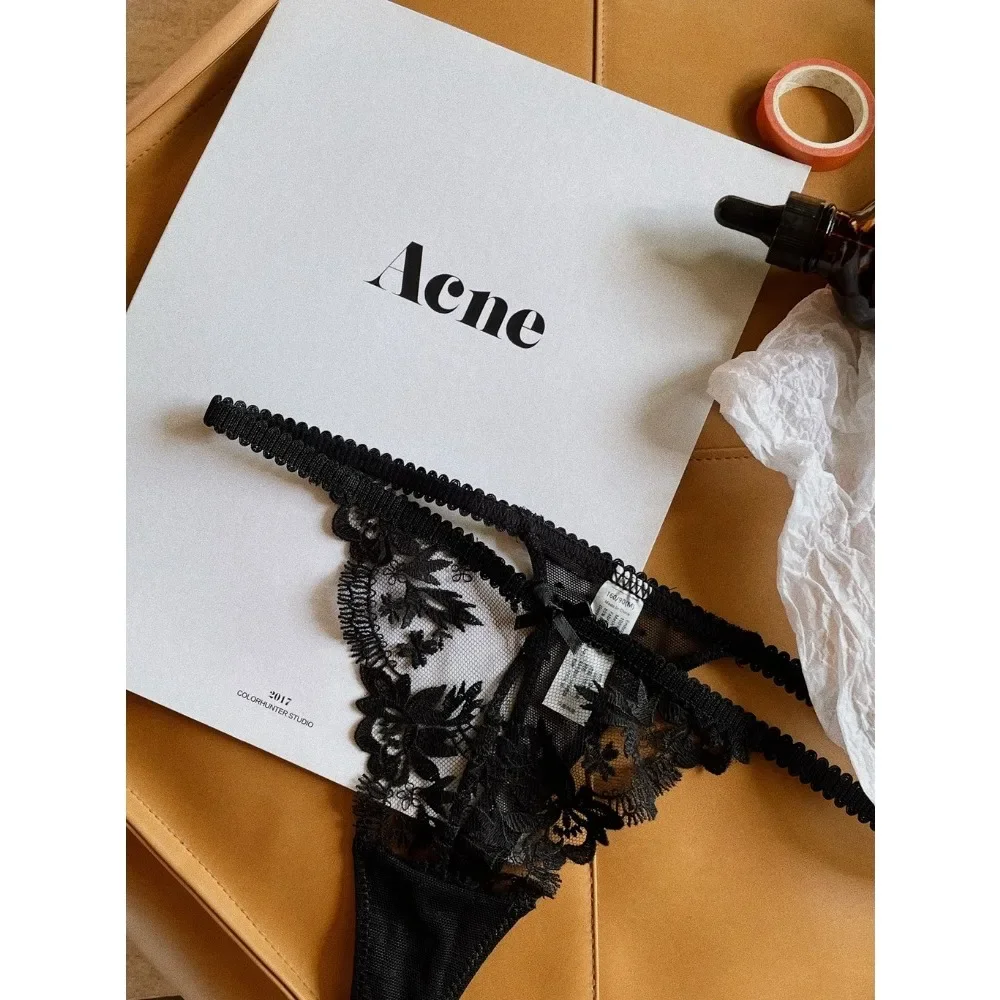 المرأة الفرنسية الدانتيل مجموعة الملابس الداخلية مثير رقيقة جدا انظر من خلال الصدرية وثونغ تشكيل بروتيل التطريز الملابس الداخلية مجموعة الساخن Tushy P P #3