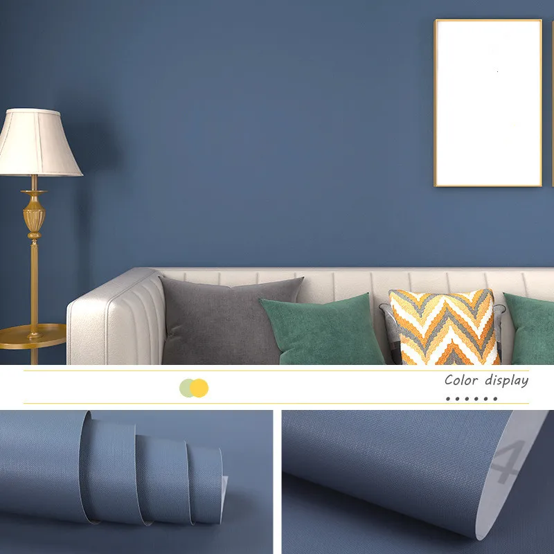60cm Width DIY Macaron Solid Color Self-adhesive Wall Sticker Waterproof Wallpaper Furniture Living Room Decor Dormitory Sticker