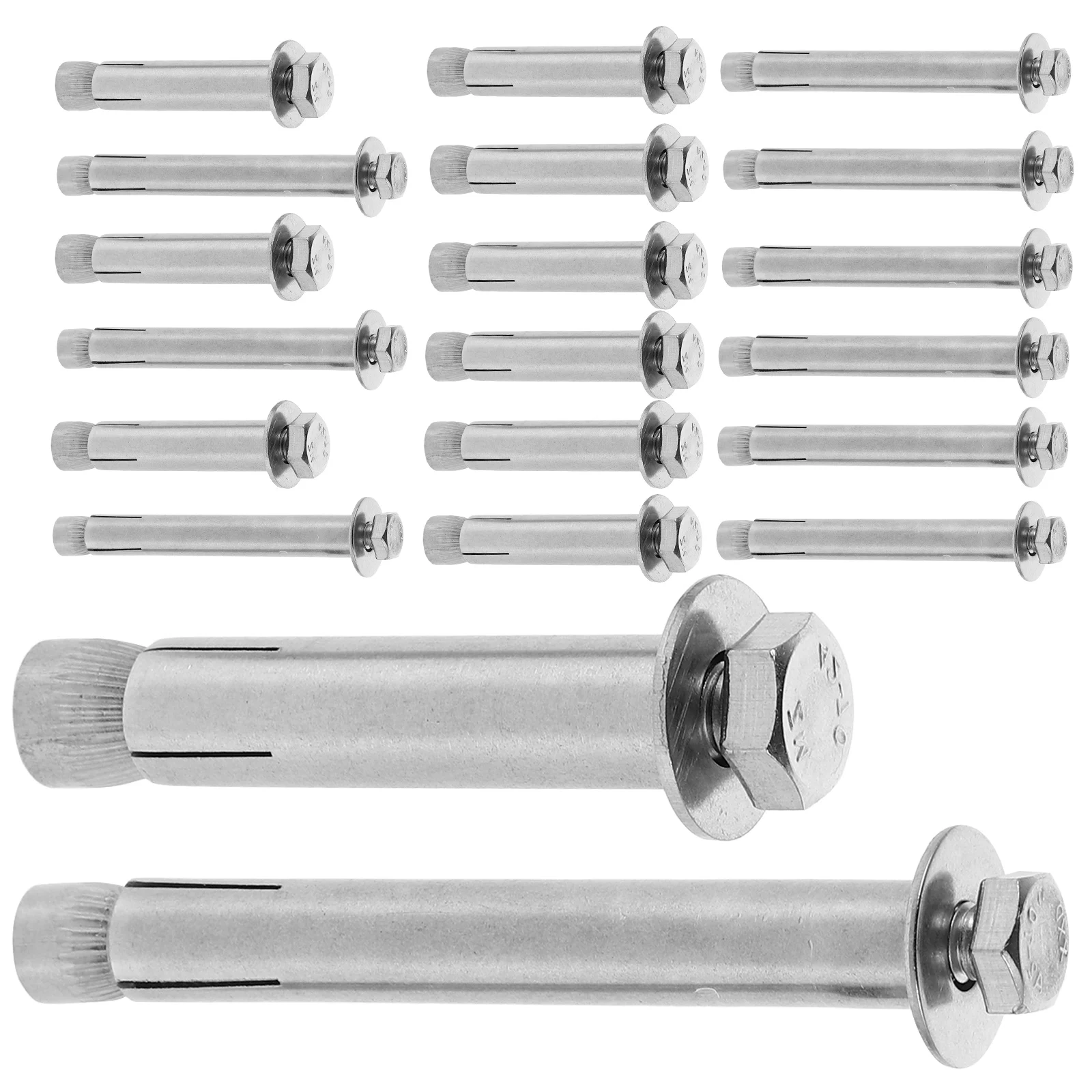

20 pcs Stainless Steel Expansion Bolts Heavy Duty Hexagon Socket Screws For Concrete Drywall Fastening M6X80Mm M8X60Mm Reusable