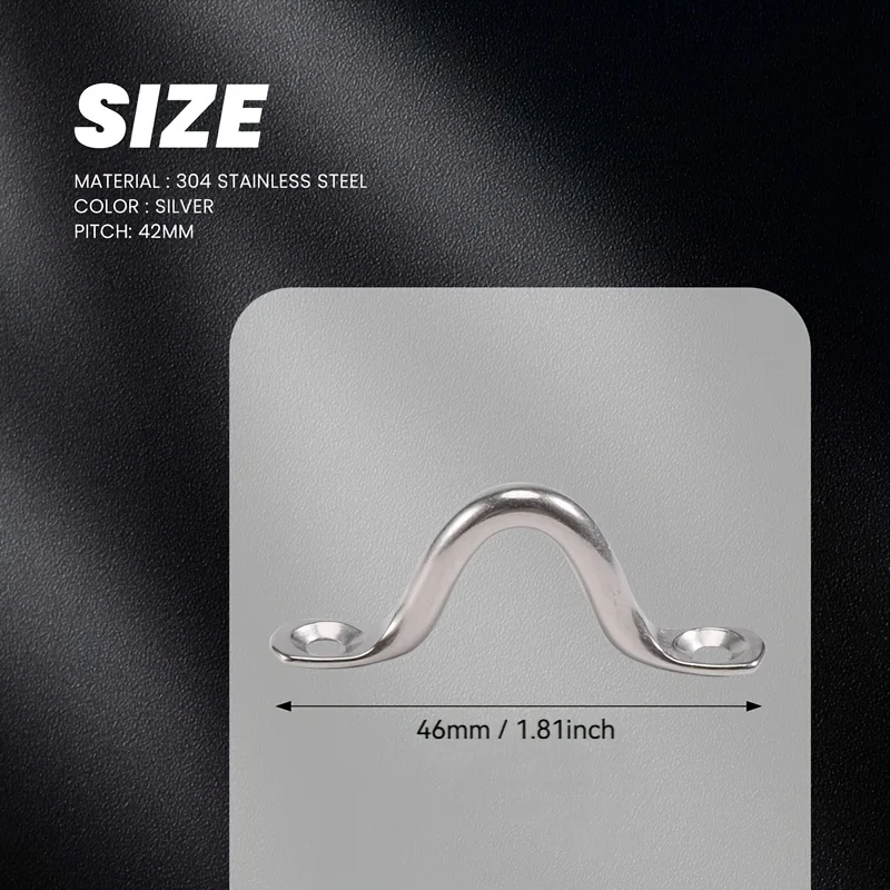 16 Pieces of 304 Stainless Steel Securing Rings, Kayak Deck Hangers, Suitable for Kayak and Canoe Rigging, Kayaks and Accessorie