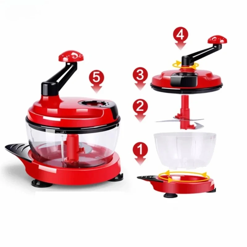 Mixer Food Processor Kitchen Manual Powerful Egg Blender Meat Grinder Vegetable Chopper Shredder Stainless Steel Blade Cutter view 3
