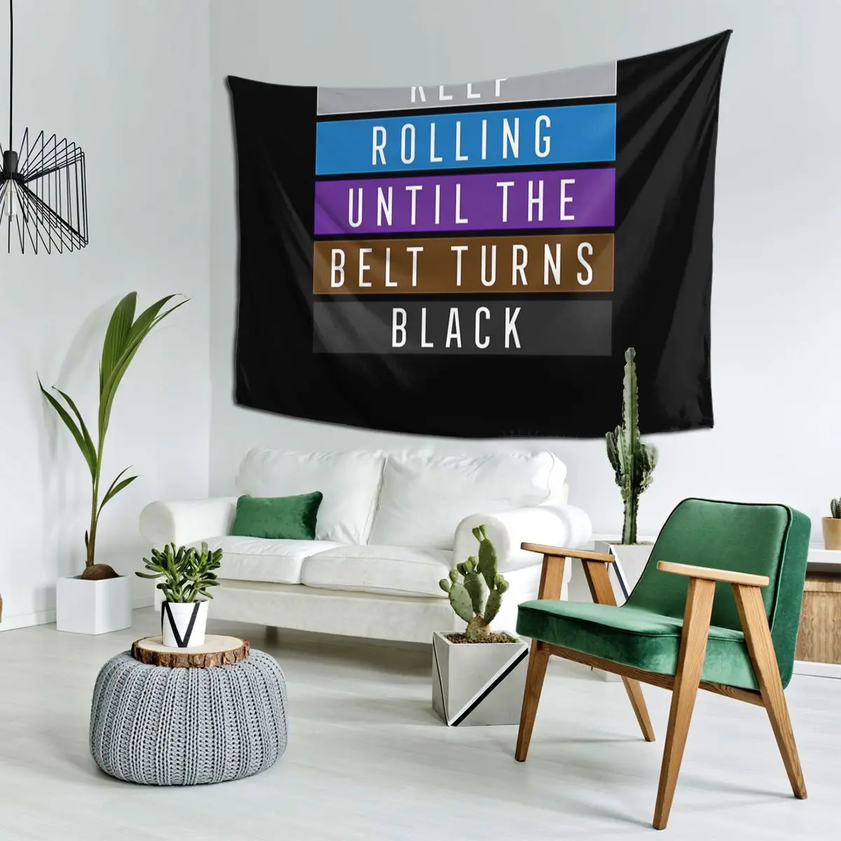 Jiu Jitsu BJJ Keep Rolling Light Tapestry Funny Wall Hanging Aesthetic Home Decor Tapestries for Living Room Bedroom Dorm Room