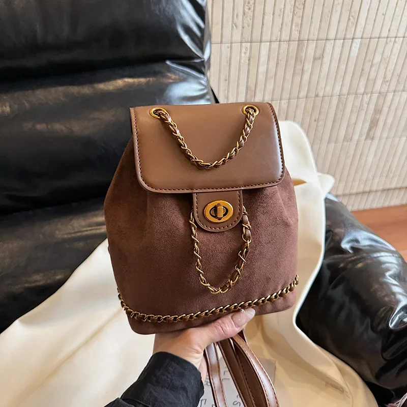 

​ Новый женский корейский мини-стеганый рюкзак 2025 года, винтажная сумка-ведро, мягкий слинг через плечо для путешествий, шикарный и просторный ​