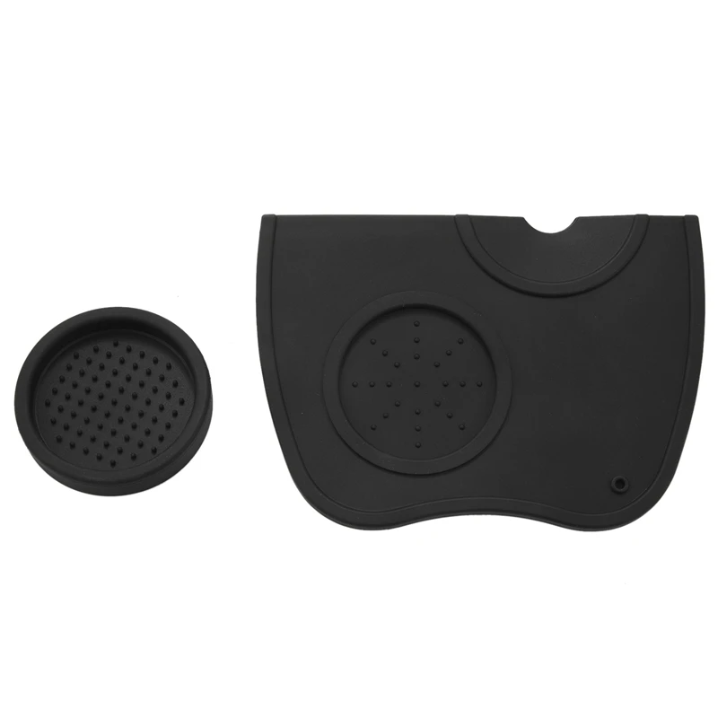 2 Packs Espresso Coffee Tamper Mat Pad Silicone Anti-Slip Corner Pad Coffee Tools Kitchen Accessories(Single Cup+Round)