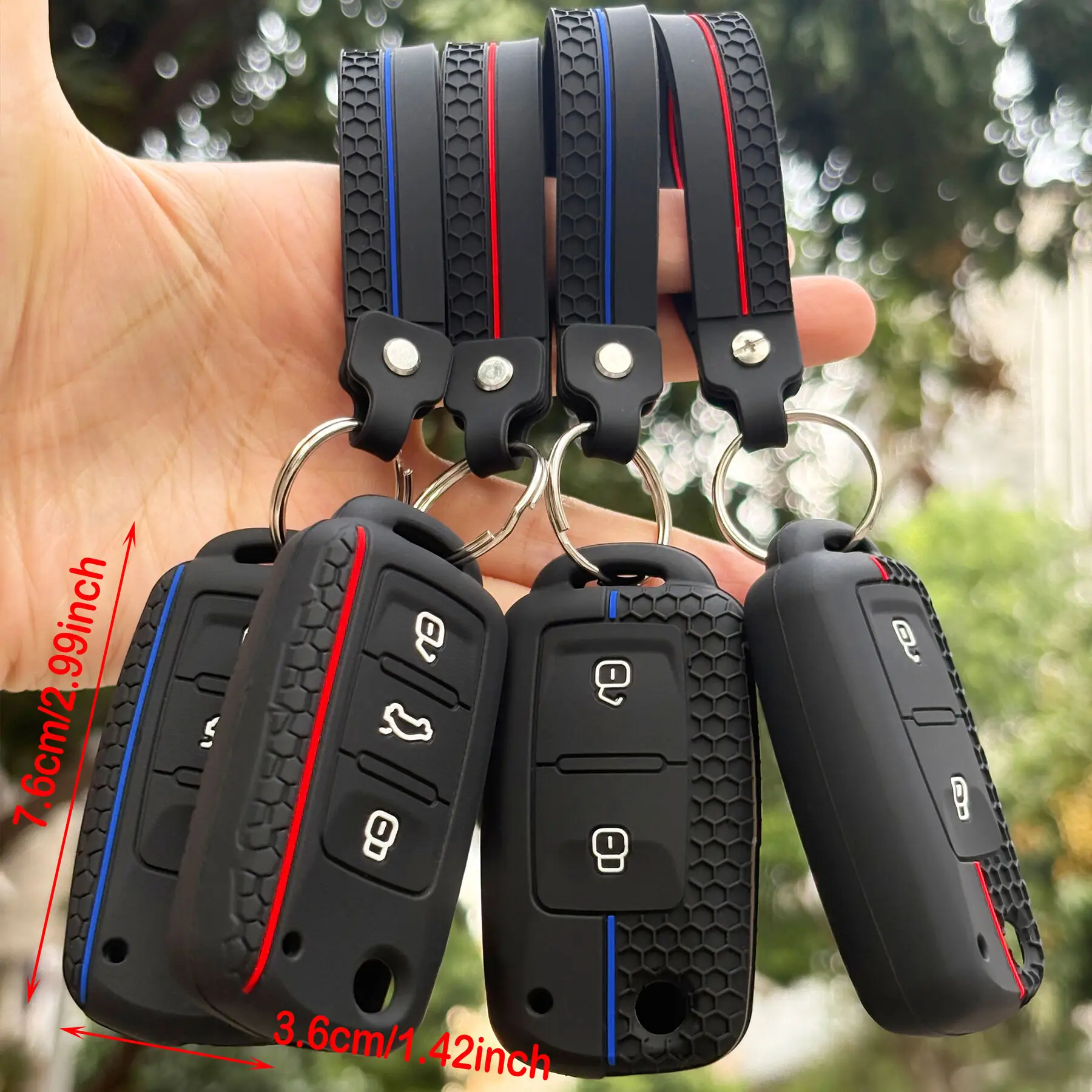 Funda protectora de silicona para llave de coche VW Passat Jetta Golf 6 7 Polo Caravelle, Skoda Octavia A5 Fabia, Seat Arona Ateca