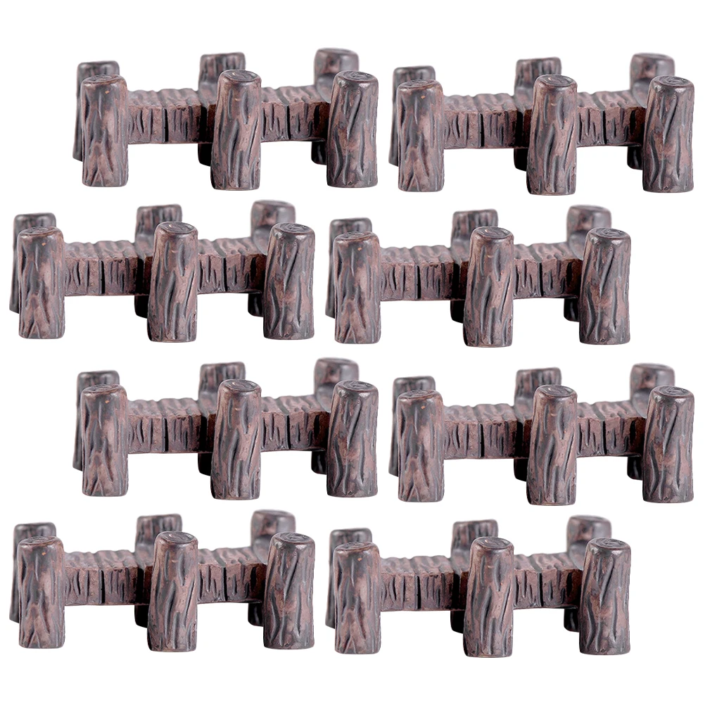 

8 Pcs Mini Garden Bridge Resin Decorations Durable Bonsai Yard L scaping Micro Scene Wooden Bridge Statue Accessories Gardening