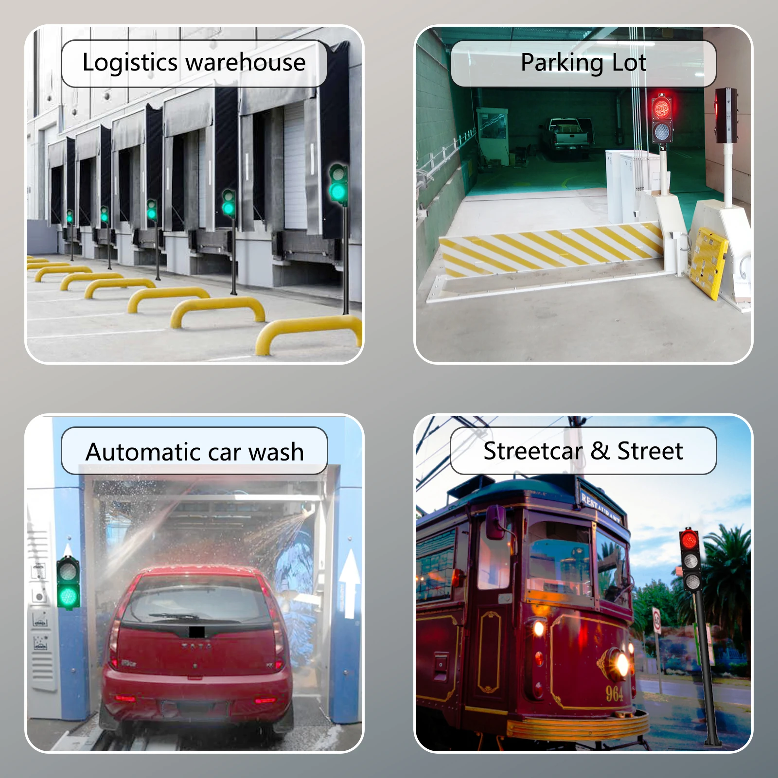 Kit de semáforo de 100 mm (4 polegadas), lâmpada de luz de parada/go AC85-265V, caverna masculina, caixa de PC resistente à água IP65