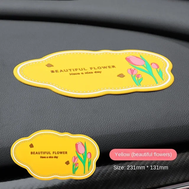 Auto schattige antislipmat auto mobiele telefoon middenconsole hoge temperatuur opbergmat creatieve decoratie bevestigd aan de auto-acce