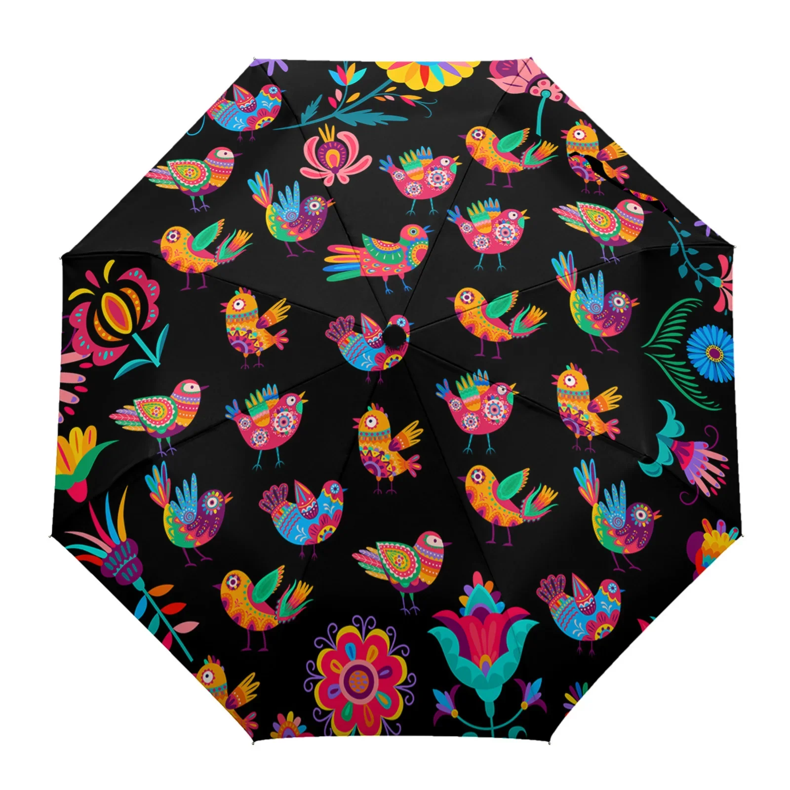 Mexican Festival Pattern Texture Non Automatic Umbrella Folding Umbrella Outdoor Printed Rain Umbrella for Women Kids Parasol