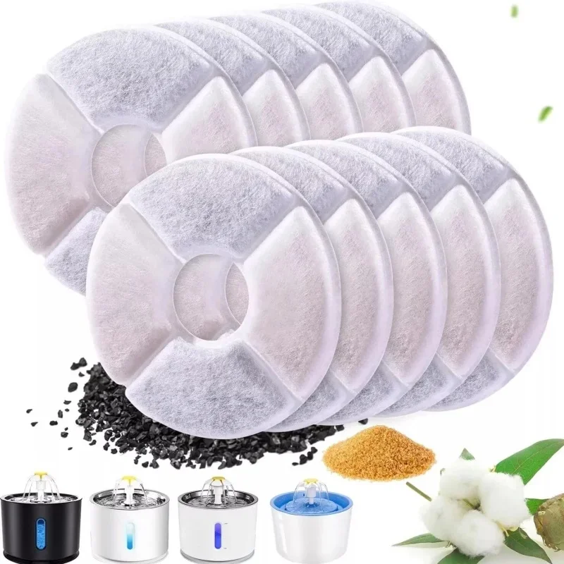 Replacement Activated Carbon Filter For Cat Water Drinking Fountain Replaced Filters Flower For Pet Dog Round Fountain Dispenser