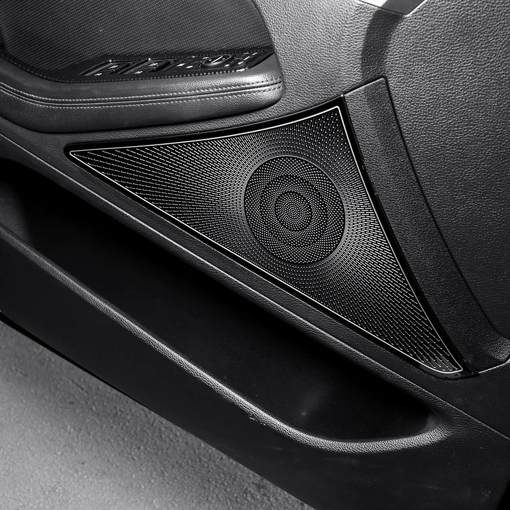 For Genesis G80 2013-2019 Door Speaker Grille Cover – Silver Trim Interior Decoration Accessories for Front/Rear Door