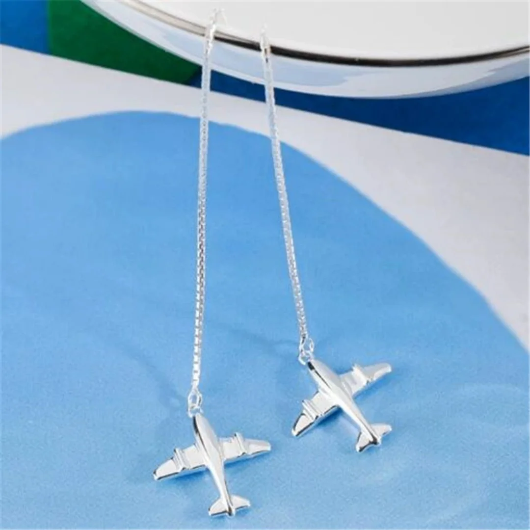 UiniTail hot new 925 sterling silver small aircraft long ear line female personality fashion tide flow sweet earrings gift ED120