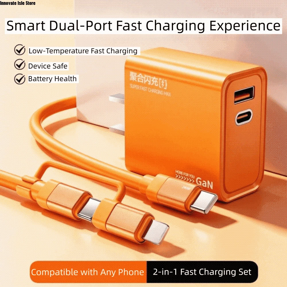 30W Wall Charger Adapter Fast Charging High Quality Phone Charger Adapter Practical Dual Port Fast Charging Adapter