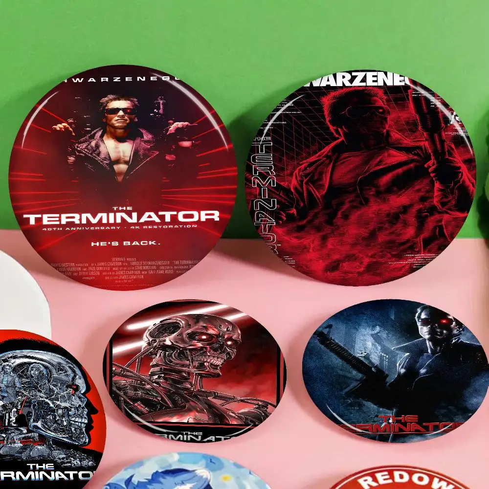 

80s Movie TV The Terminator Creative Tinplate Soft Button Pins Animal Icon Brooch Lapel Backpack Badge Accessories Pin