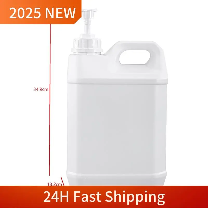 1 PCS Square Plastic Container With Pump Dispenser Milky White HDPE Travel Refillable Bottle