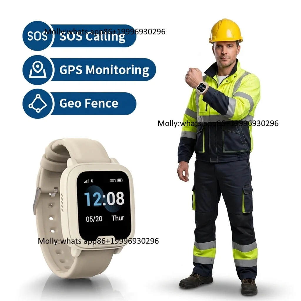 Lone Worker Safety Watch Man Down Alarm Emergency SOS Smartwatch with Two-way Communication and Real-time Tracking Location