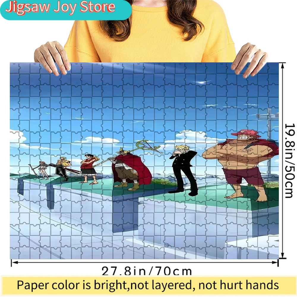 

Premium Paper Jigsaw Puzzle One Piece Straw Hat Crew Fake Impersonators Marineford Scene Anime Art High Quality Cardboard Puzzle