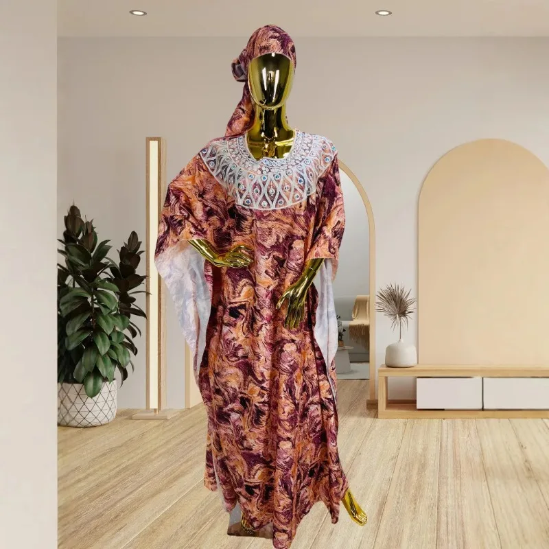 

Plus Size Muslim Dresses for Women Summer Fashion Printing Long Maxi Dress Outfits Kaftan Gowns Dubai Abaya With Hijab