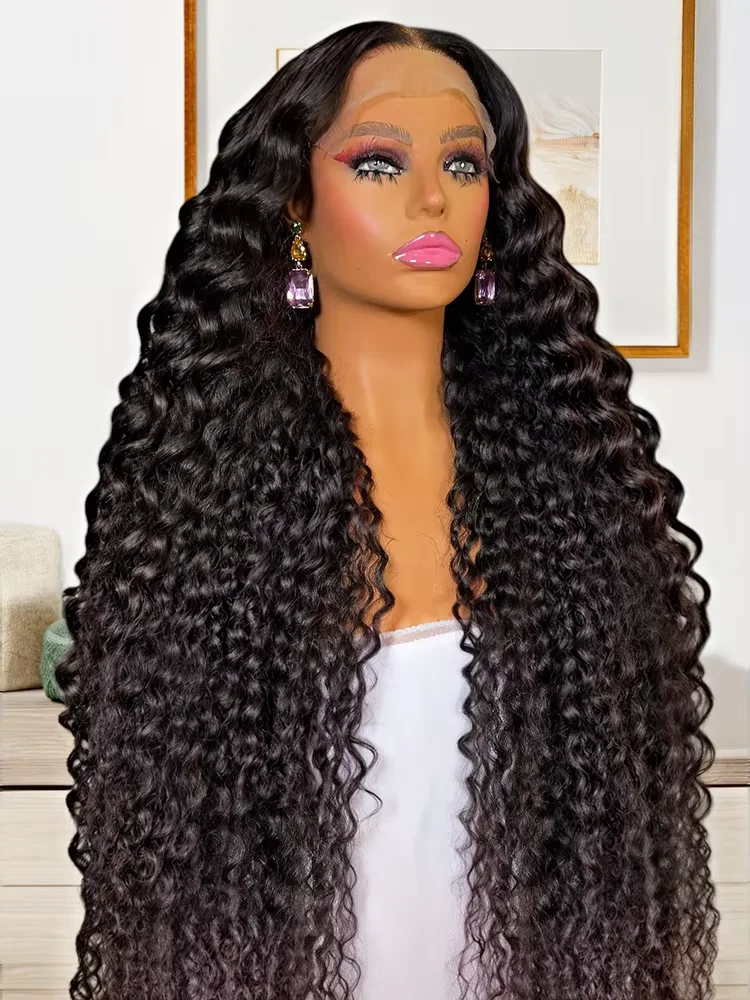 

High Density 13x6 HD Deep Wave Lace Frontal Wig 30 36 Inch Water Wave Curly 13x4 Lace Front Human Hair Glueless Wigs For Women