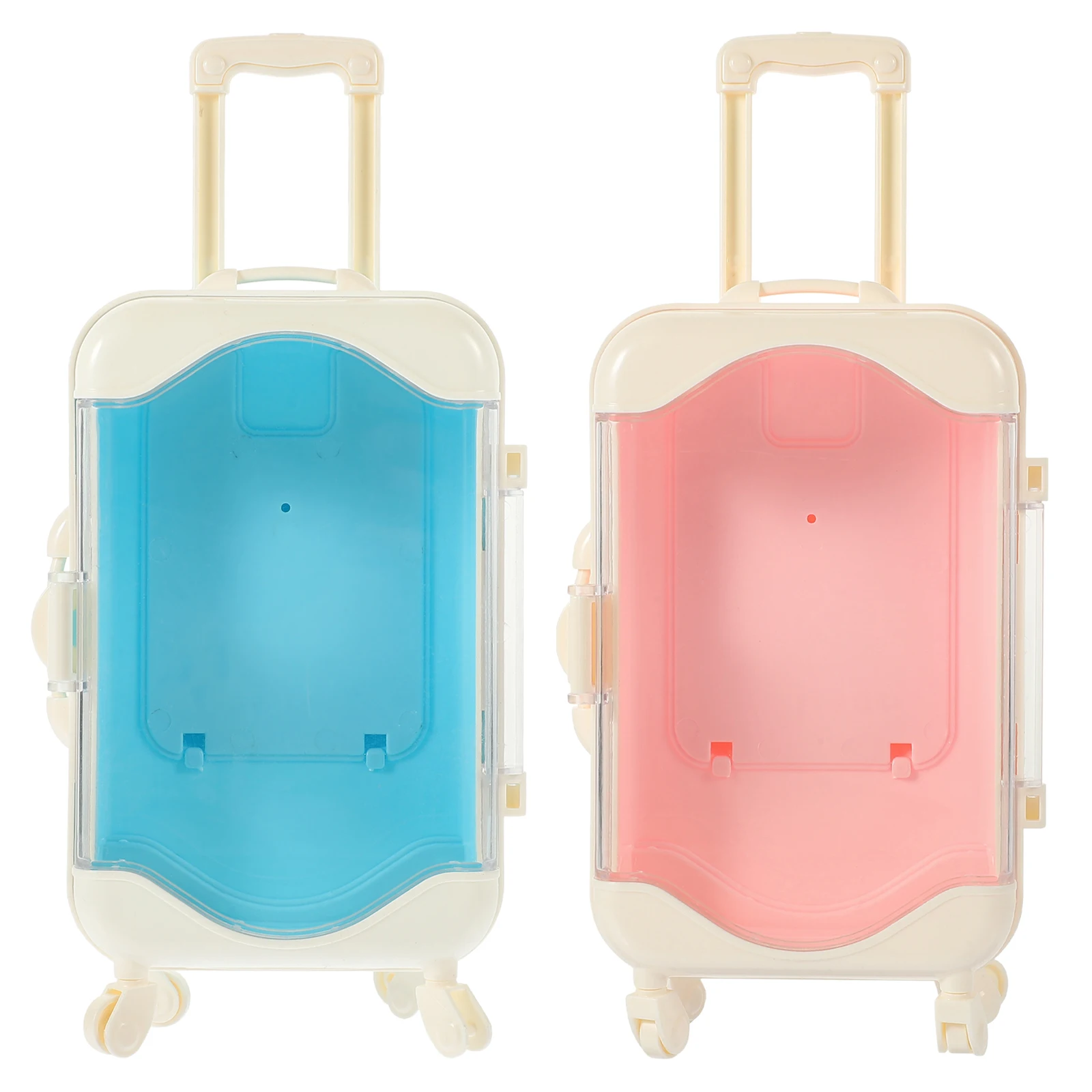 

2 Pcs Simulated Travel Case Play Suitcase Simulation Luggage for Playing House Trolley