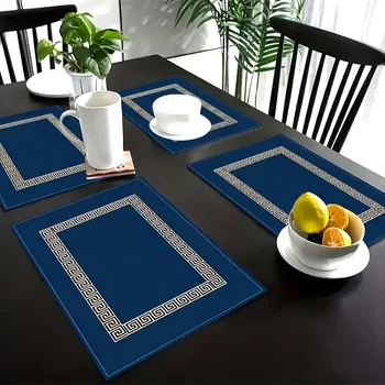 Blue Greek Key Placemats 3